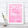 Baby Pink Watercolour Lights Let Them Eat Cake Personalized Wedding Sign