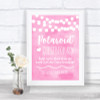Baby Pink Watercolour Lights Polaroid Guestbook Personalized Wedding Sign
