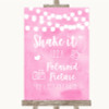 Baby Pink Watercolour Lights Polaroid Picture Personalized Wedding Sign