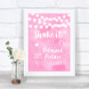 Baby Pink Watercolour Lights Polaroid Picture Personalized Wedding Sign