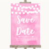 Baby Pink Watercolour Lights Save The Date Personalized Wedding Sign