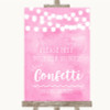 Baby Pink Watercolour Lights Take Some Confetti Personalized Wedding Sign