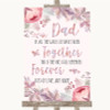 Blush Rose Gold & Lilac Dad Walk Down The Aisle Personalized Wedding Sign
