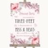 Blush Rose Gold & Lilac Dancing Shoes Flip-Flop Tired Feet Wedding Sign