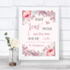Blush Rose Gold & Lilac Fingerprint Tree Instructions Personalized Wedding Sign