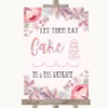 Blush Rose Gold & Lilac Let Them Eat Cake Personalized Wedding Sign