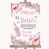 Blush Rose Gold & Lilac Message In A Bottle Personalized Wedding Sign