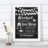 Chalk Style Black & White Lights Alcohol Bar Love Story Wedding Sign