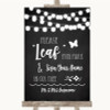 Chalk Style Black & White Lights Fingerprint Tree Instructions Wedding Sign