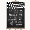 Chalk Style Black & White Lights Guestbook Advice & Wishes Mr & Mrs Wedding Sign