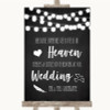 Chalk Style Black & White Lights Heaven Loved Ones Personalized Wedding Sign