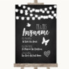 Chalk Style Black & White Lights Important Special Dates Wedding Sign