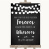 Chalk Style Black & White Lights Informal No Seating Plan Wedding Sign