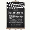 Chalk Style Black & White Lights Instagram Hashtag Personalized Wedding Sign