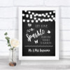 Chalk Style Black & White Lights Let Love Sparkle Sparkler Send Off Wedding Sign