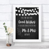 Chalk Style Black & White Lights Blow Bubbles Personalized Wedding Sign