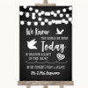 Chalk Style Black & White Lights Loved Ones In Heaven Personalized Wedding Sign