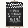 Chalk Style Black & White Lights Petals Wishes Confetti Wedding Sign