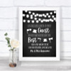 Chalk Style Black & White Lights Photo Prop Guestbook Personalized Wedding Sign