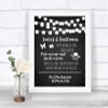 Chalk Style Black & White Lights Pick A Prop Photobooth Wedding Sign
