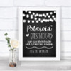 Chalk Style Black & White Lights Polaroid Guestbook Personalized Wedding Sign