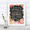 Chalkboard Style Pink Roses Cheeseboard Cheese Song Personalized Wedding Sign