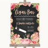 Chalkboard Style Pink Roses Cigar Bar Personalized Wedding Sign