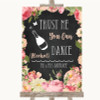 Chalkboard Style Pink Roses Alcohol Says You Can Dance Personalized Wedding Sign