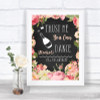 Chalkboard Style Pink Roses Alcohol Says You Can Dance Personalized Wedding Sign