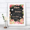 Chalkboard Style Pink Roses I Love You Message For Mum Personalized Wedding Sign
