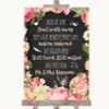 Chalkboard Style Pink Roses In Loving Memory Personalized Wedding Sign