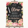 Chalkboard Style Pink Roses Let Love Glow Glowstick Personalized Wedding Sign