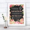 Chalkboard Style Pink Roses Light Up The Sky Rule The World Wedding Sign