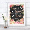 Chalkboard Style Pink Roses Love Is Sweet Take A Treat Candy Buffet Wedding Sign