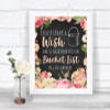 Chalkboard Style Pink Roses Bucket List Personalized Wedding Sign