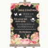 Chalkboard Style Pink Roses Pick A Prop Photobooth Personalized Wedding Sign