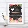 Chalkboard Style Pink Roses Puzzle Piece Guest Book Personalized Wedding Sign