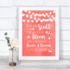 Coral Watercolour Lights Plant Seeds Favours Personalized Wedding Sign