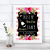 Gold & Pink Stripes Alcohol Says You Can Dance Personalized Wedding Sign