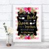 Gold & Pink Stripes Friends Of The Bride Groom Seating Personalized Wedding Sign