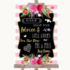 Gold & Pink Stripes Guestbook Advice & Wishes Mr & Mrs Personalized Wedding Sign