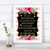 Gold & Pink Stripes In Loving Memory Personalized Wedding Sign
