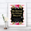 Gold & Pink Stripes My Humans Are Getting Married Personalized Wedding Sign