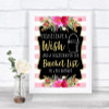 Gold & Pink Stripes Bucket List Personalized Wedding Sign