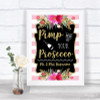 Gold & Pink Stripes Pimp Your Prosecco Personalized Wedding Sign