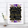 Gold & Purple Stripes Cheeseboard Cheese Song Personalized Wedding Sign