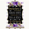 Gold & Purple Stripes Dancing Shoes Flip-Flop Tired Feet Wedding Sign