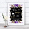 Gold & Purple Stripes Alcohol Says You Can Dance Personalized Wedding Sign