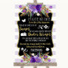 Gold & Purple Stripes Don't Post Photos Facebook Personalized Wedding Sign
