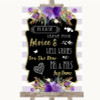 Gold & Purple Stripes Guestbook Advice & Wishes Mr & Mrs Wedding Sign